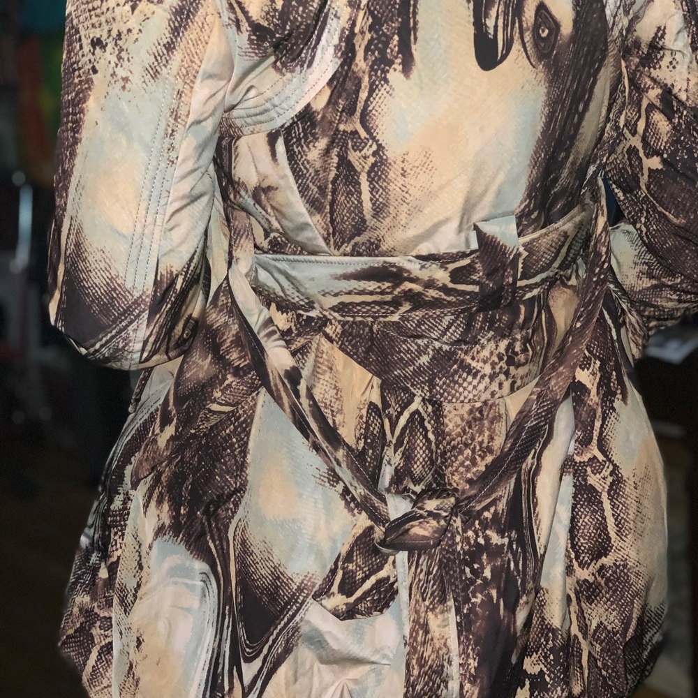 Moon River, Abstract Print Down Filled Puffer Coat, Sz 40 (US 4/6), EUC - Picture 9 of 15